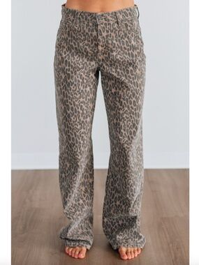 Hidden Jeans Alyx High Rise Baggy Jean Cheetah